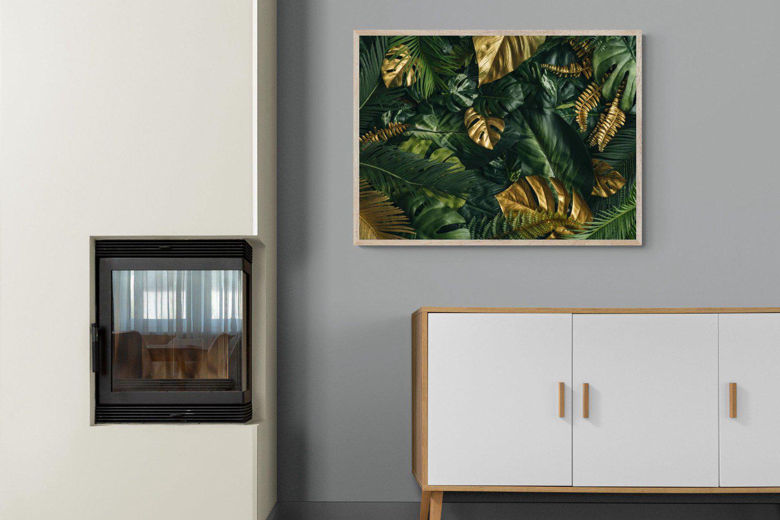 Jungle Gold-Wall_Art-100 x 75cm-Mounted Canvas-Wood-Pixalot