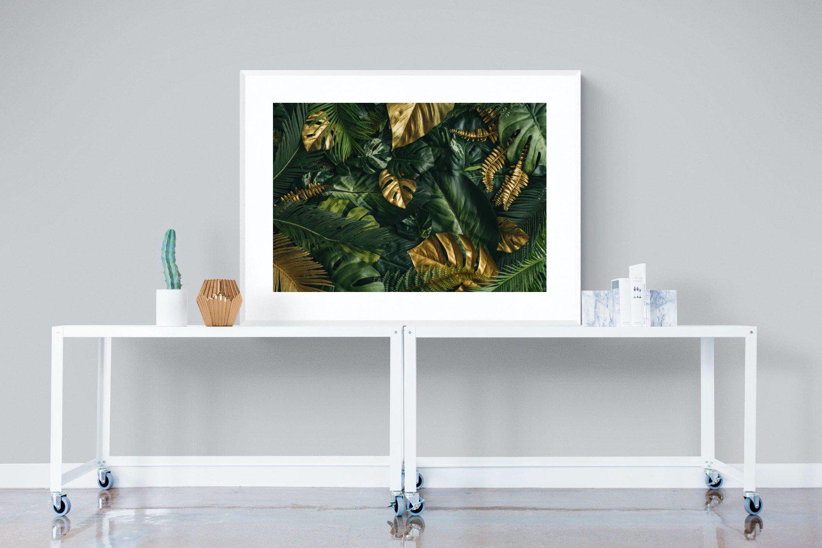 Jungle Gold-Wall_Art-120 x 90cm-Framed Print-White-Pixalot
