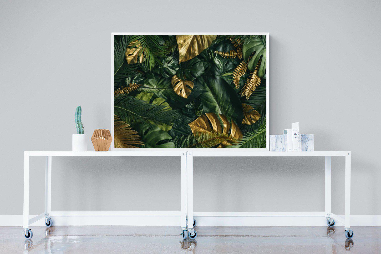Jungle Gold-Wall_Art-120 x 90cm-Mounted Canvas-White-Pixalot