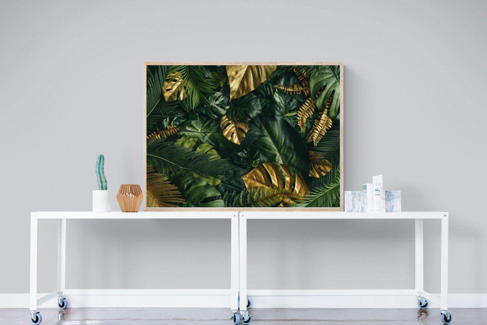 Jungle Gold-Wall_Art-120 x 90cm-Mounted Canvas-Wood-Pixalot