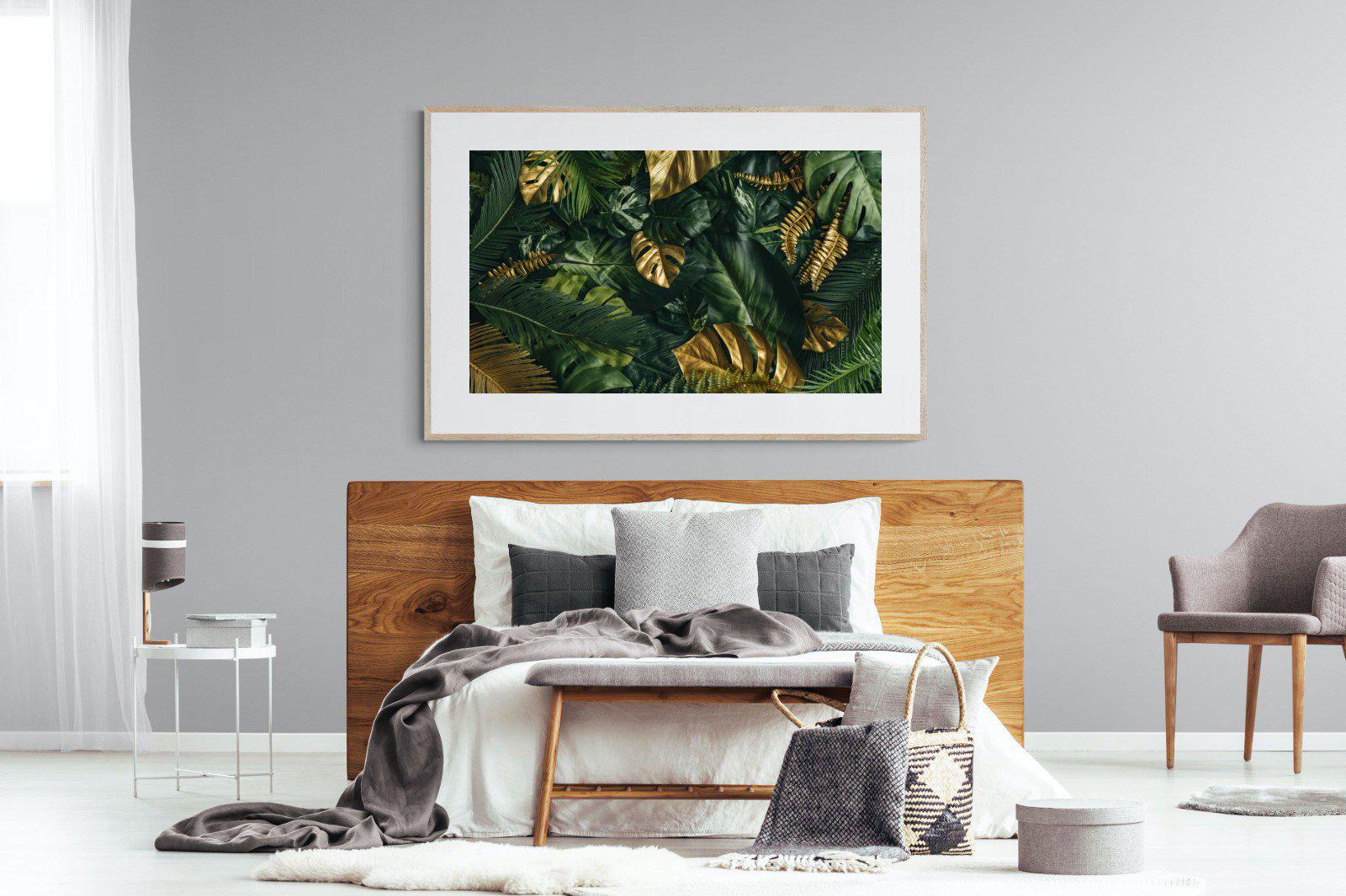 Jungle Gold-Wall_Art-150 x 100cm-Framed Print-Wood-Pixalot
