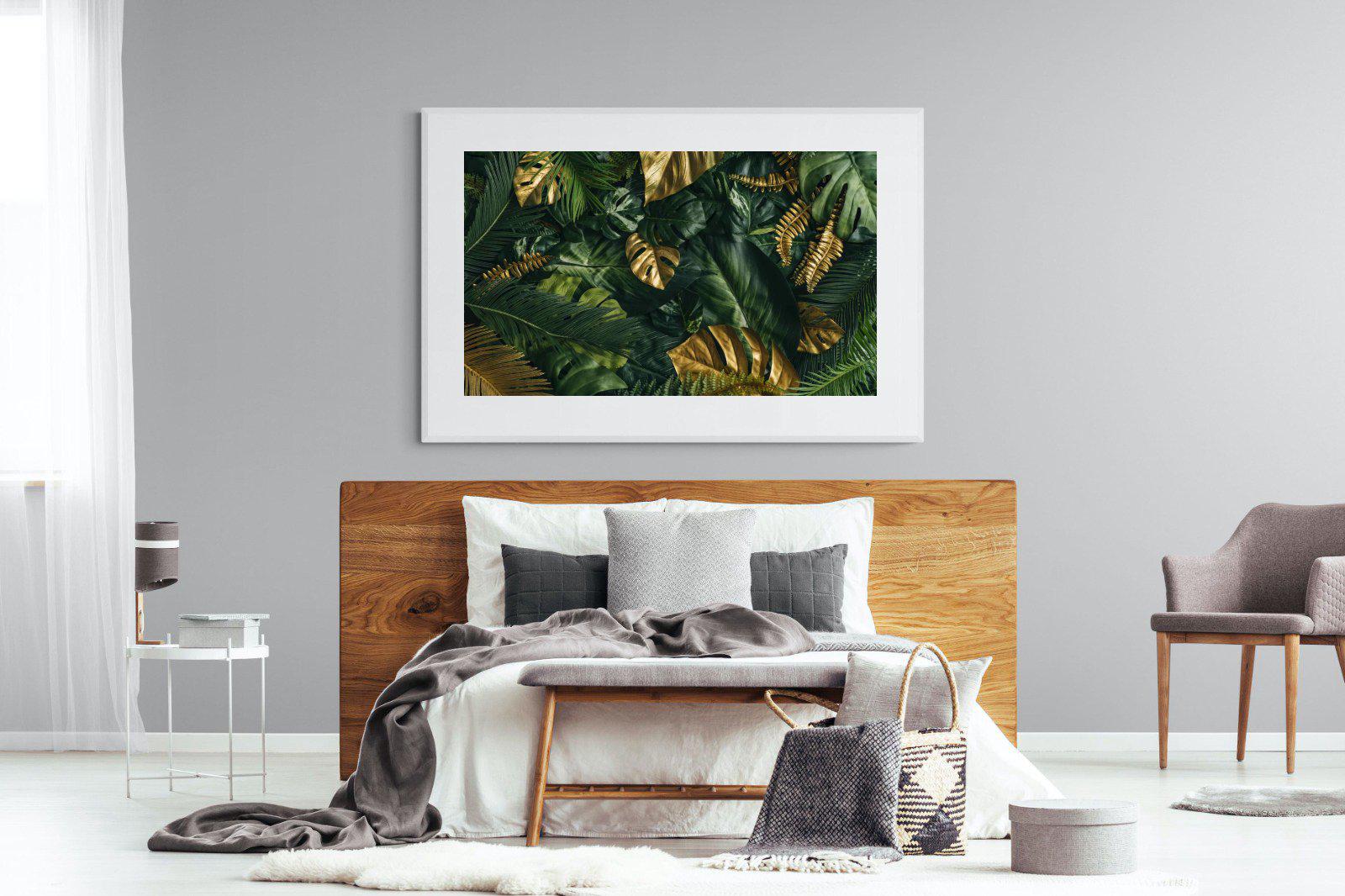 Jungle Gold-Wall_Art-150 x 100cm-Framed Print-White-Pixalot