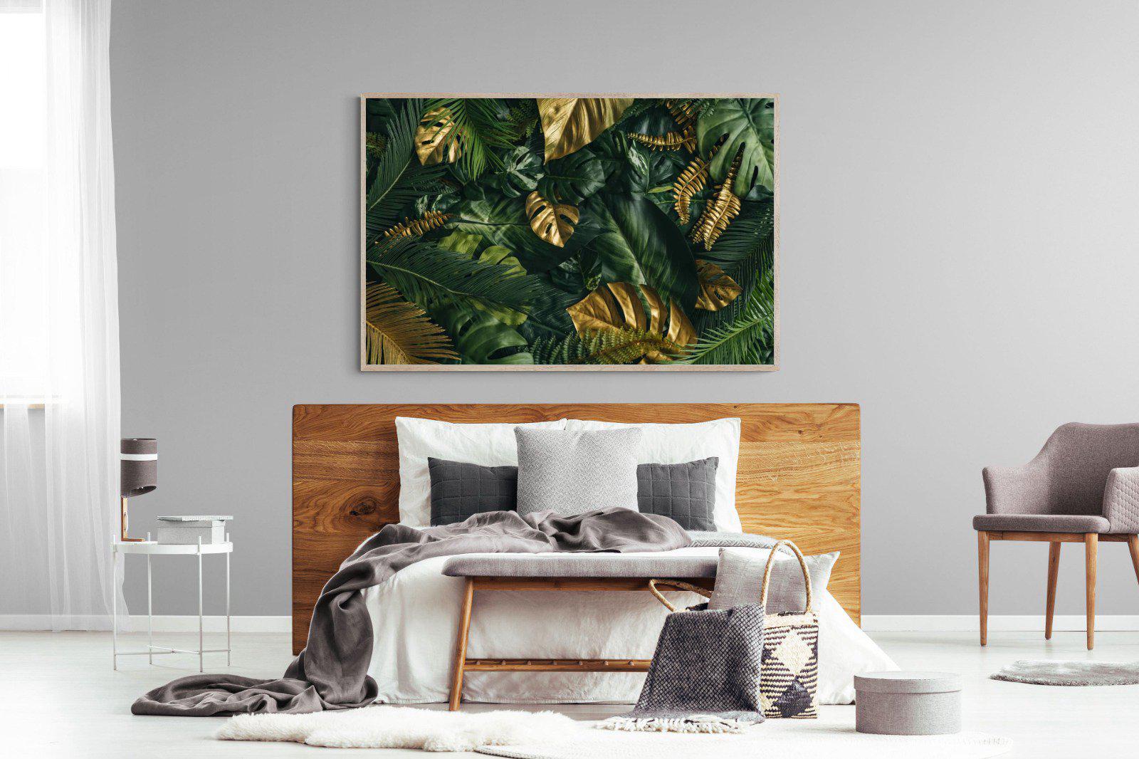 Jungle Gold-Wall_Art-150 x 100cm-Mounted Canvas-Wood-Pixalot
