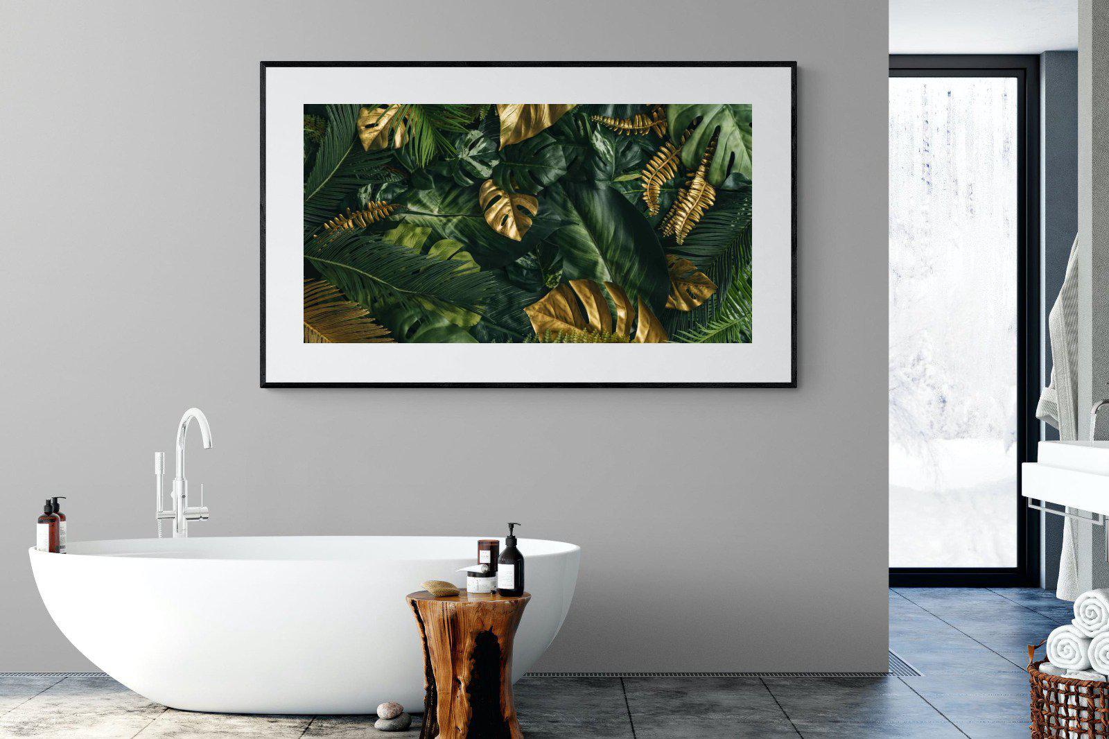 Jungle Gold-Wall_Art-180 x 110cm-Framed Print-Black-Pixalot