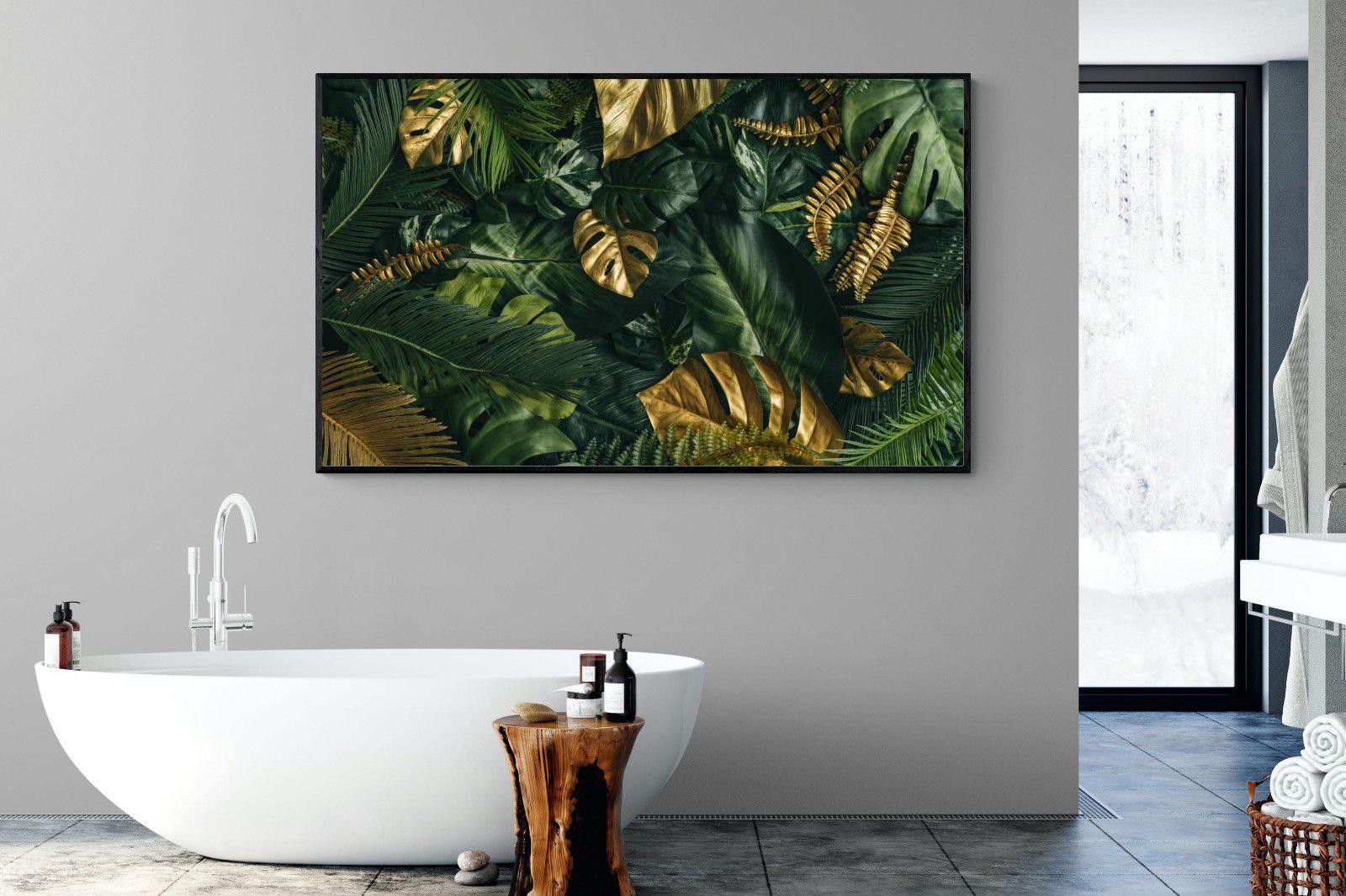 Jungle Gold-Wall_Art-180 x 110cm-Mounted Canvas-Black-Pixalot