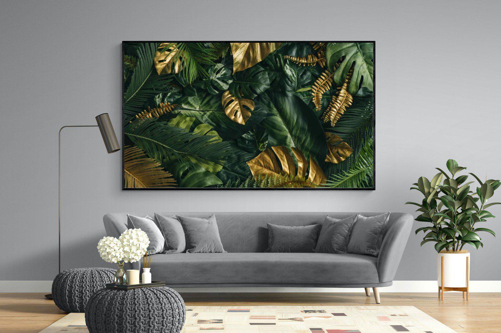 Jungle Gold-Wall_Art-220 x 130cm-Mounted Canvas-Black-Pixalot