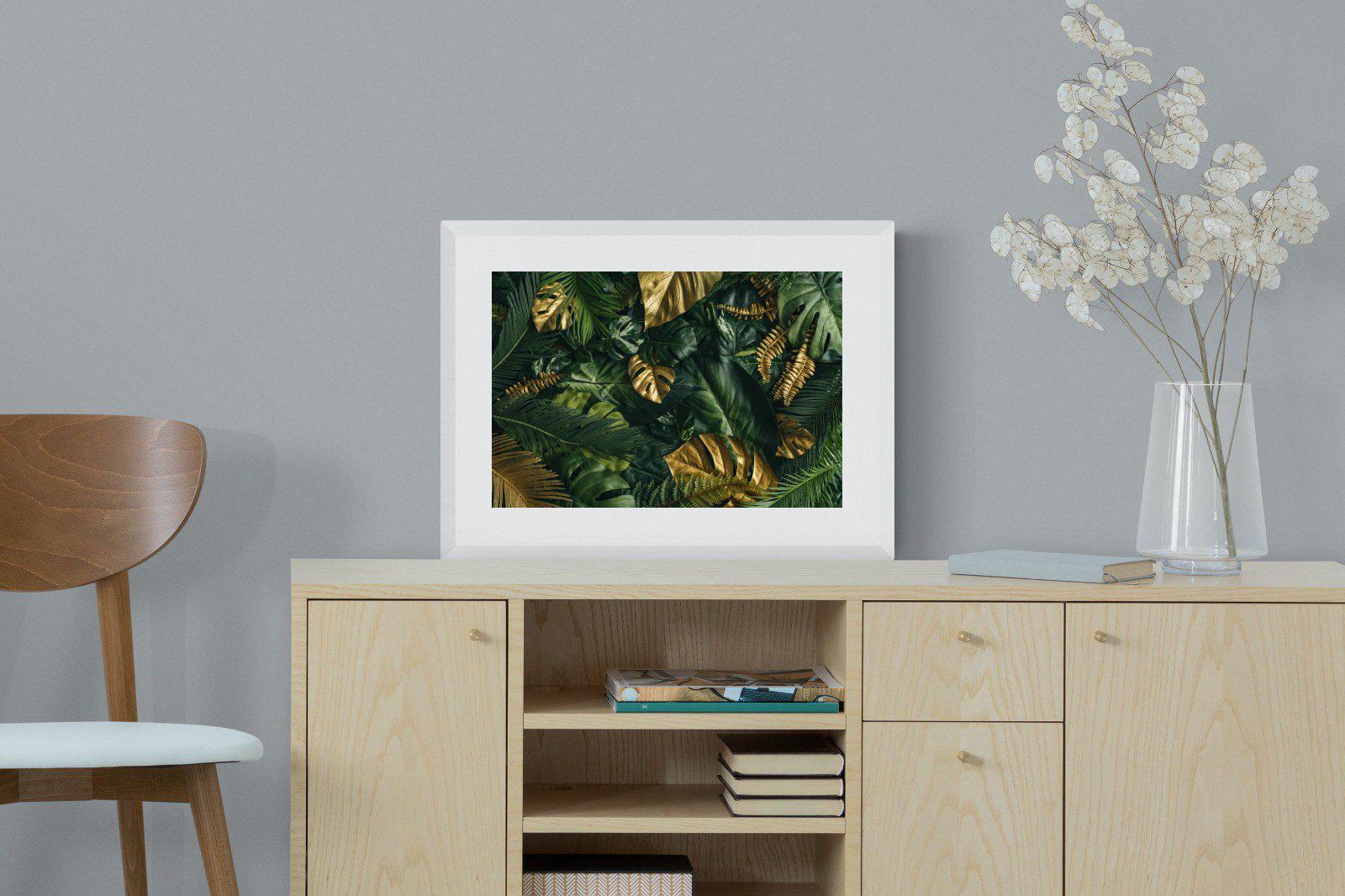 Jungle Gold-Wall_Art-60 x 45cm-Framed Print-White-Pixalot