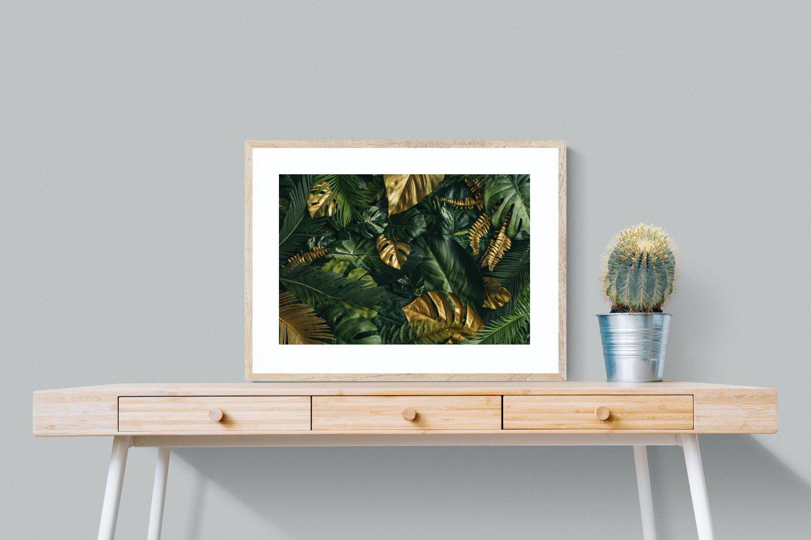 Jungle Gold-Wall_Art-80 x 60cm-Framed Print-Wood-Pixalot