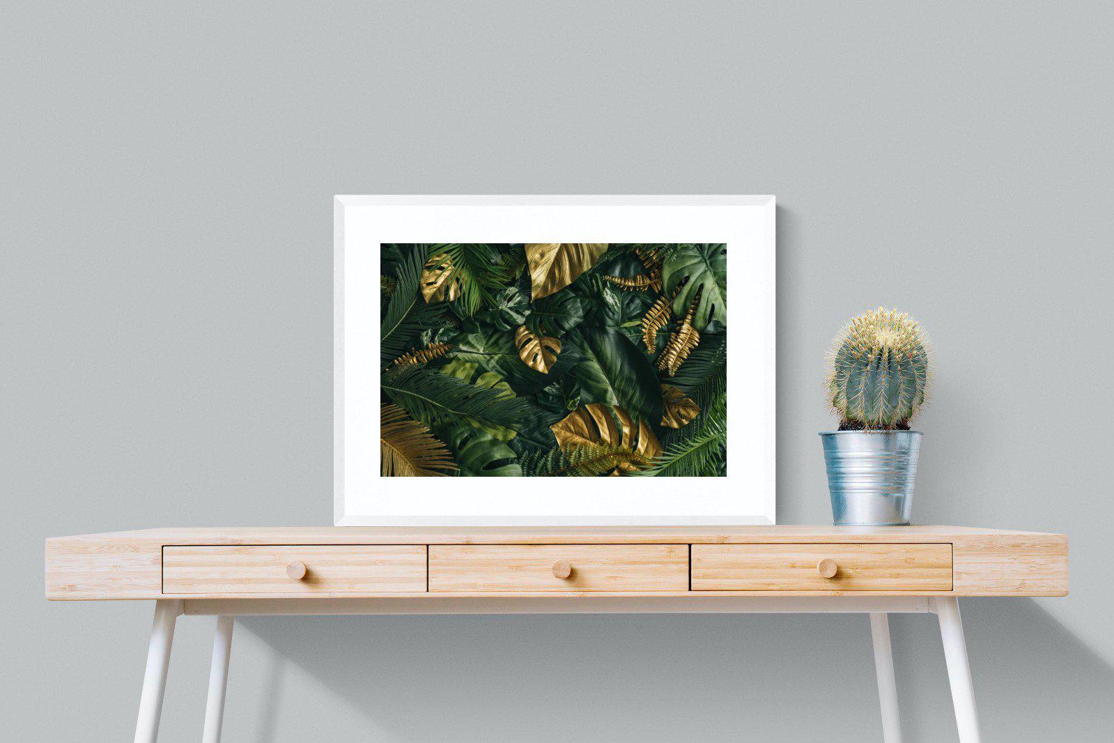 Jungle Gold-Wall_Art-80 x 60cm-Framed Print-White-Pixalot