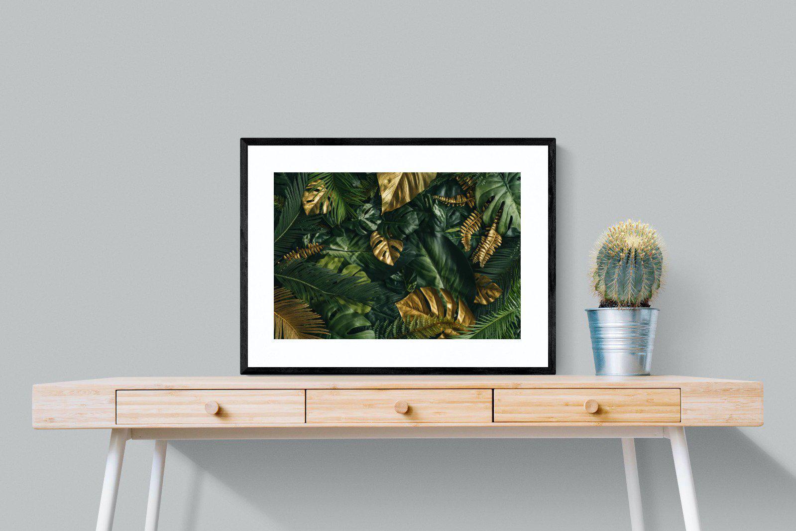 Jungle Gold-Wall_Art-80 x 60cm-Framed Print-Black-Pixalot