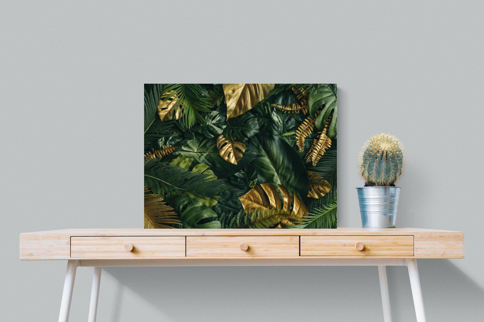 Jungle Gold-Wall_Art-80 x 60cm-Mounted Canvas-No Frame-Pixalot