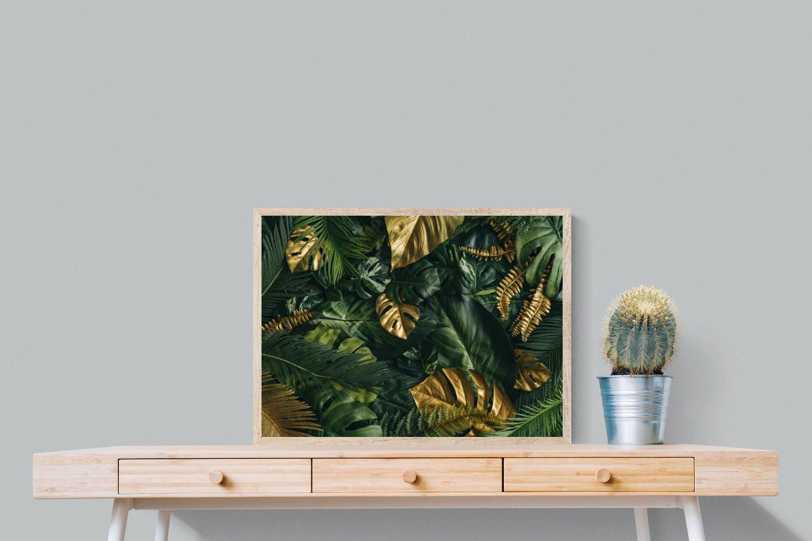 Jungle Gold-Wall_Art-80 x 60cm-Mounted Canvas-Wood-Pixalot