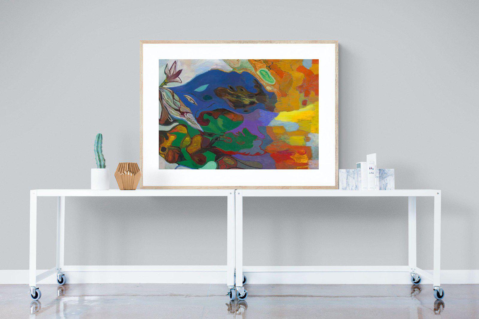 Jungle River Desert-Wall_Art-120 x 90cm-Framed Print-Wood-Pixalot