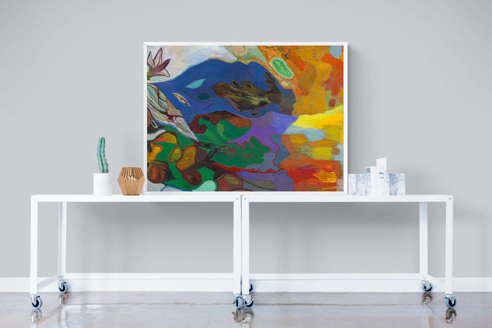 Jungle River Desert-Wall_Art-120 x 90cm-Mounted Canvas-White-Pixalot