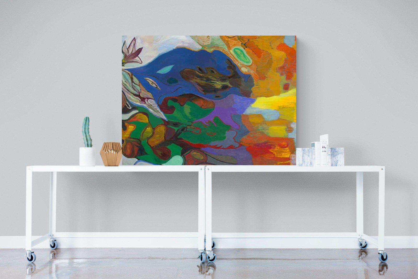 Jungle River Desert-Wall_Art-120 x 90cm-Mounted Canvas-No Frame-Pixalot
