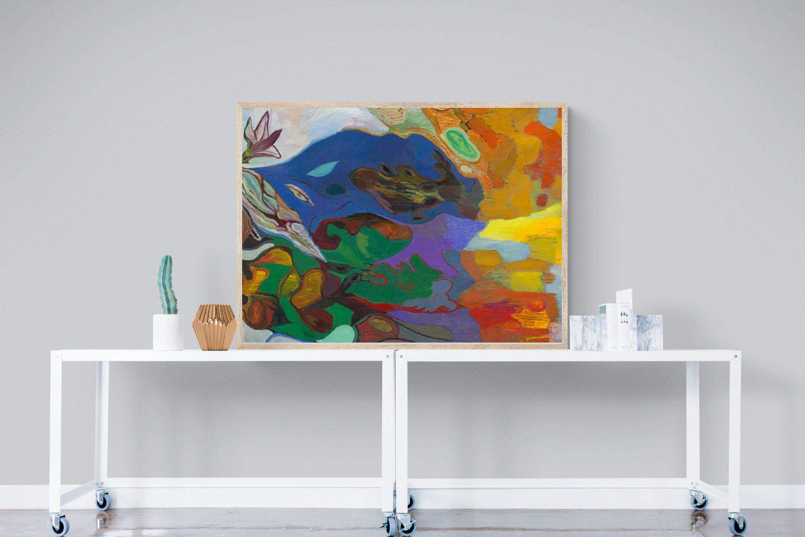 Jungle River Desert-Wall_Art-120 x 90cm-Mounted Canvas-Wood-Pixalot