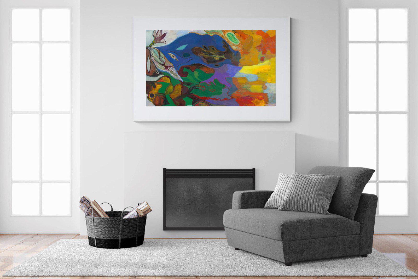 Jungle River Desert-Wall_Art-150 x 100cm-Framed Print-White-Pixalot