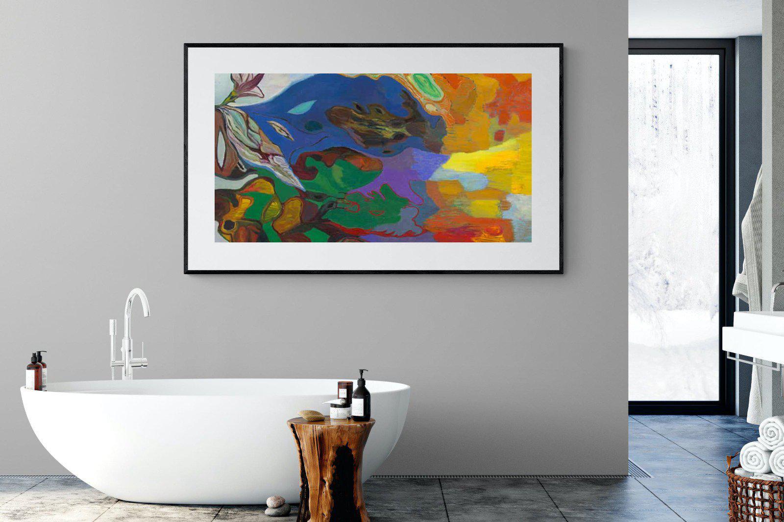 Jungle River Desert-Wall_Art-180 x 110cm-Framed Print-Black-Pixalot