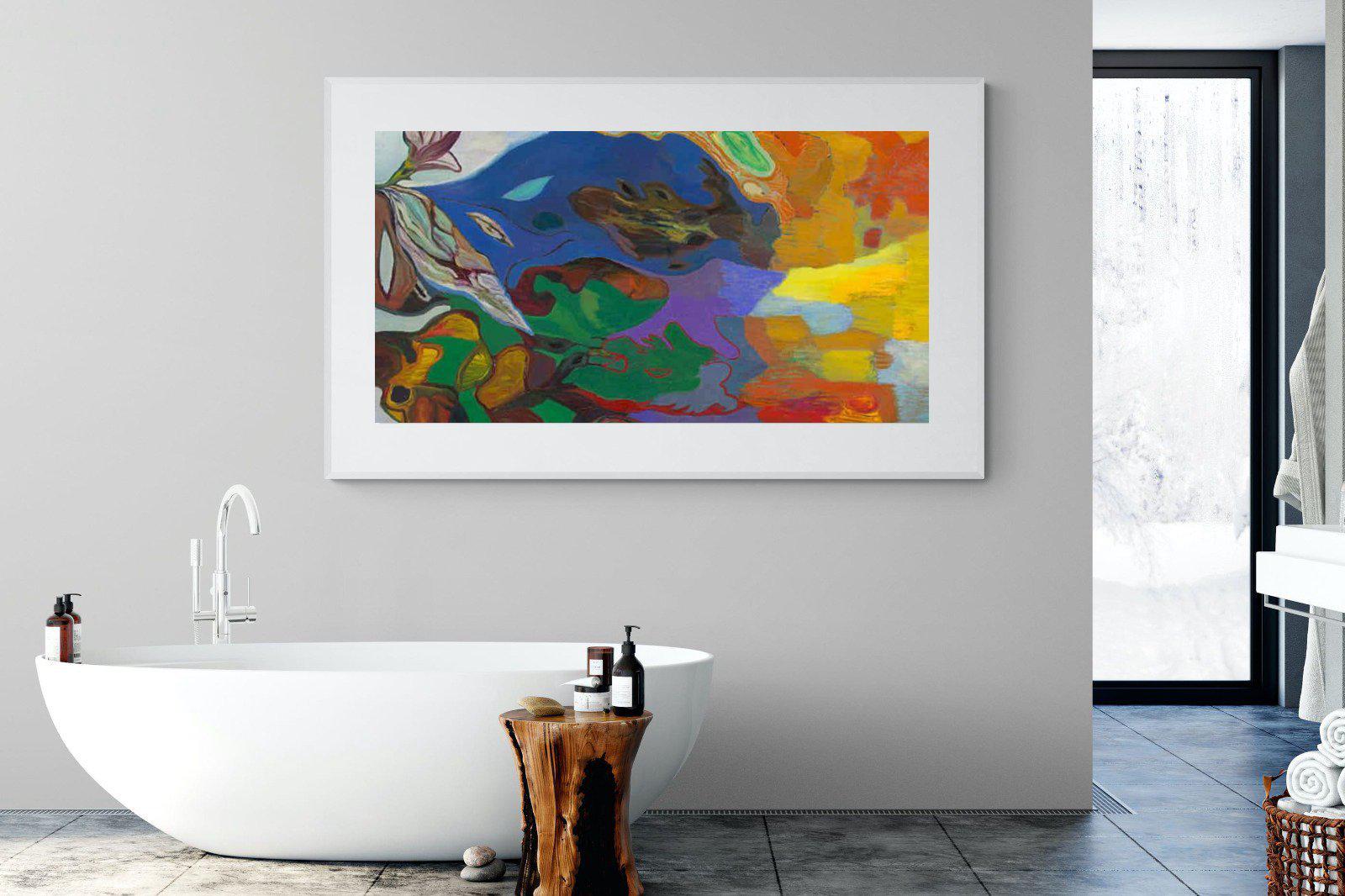 Jungle River Desert-Wall_Art-180 x 110cm-Framed Print-White-Pixalot