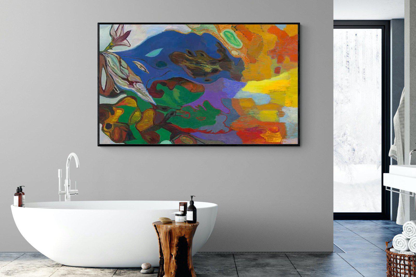 Jungle River Desert-Wall_Art-180 x 110cm-Mounted Canvas-Black-Pixalot