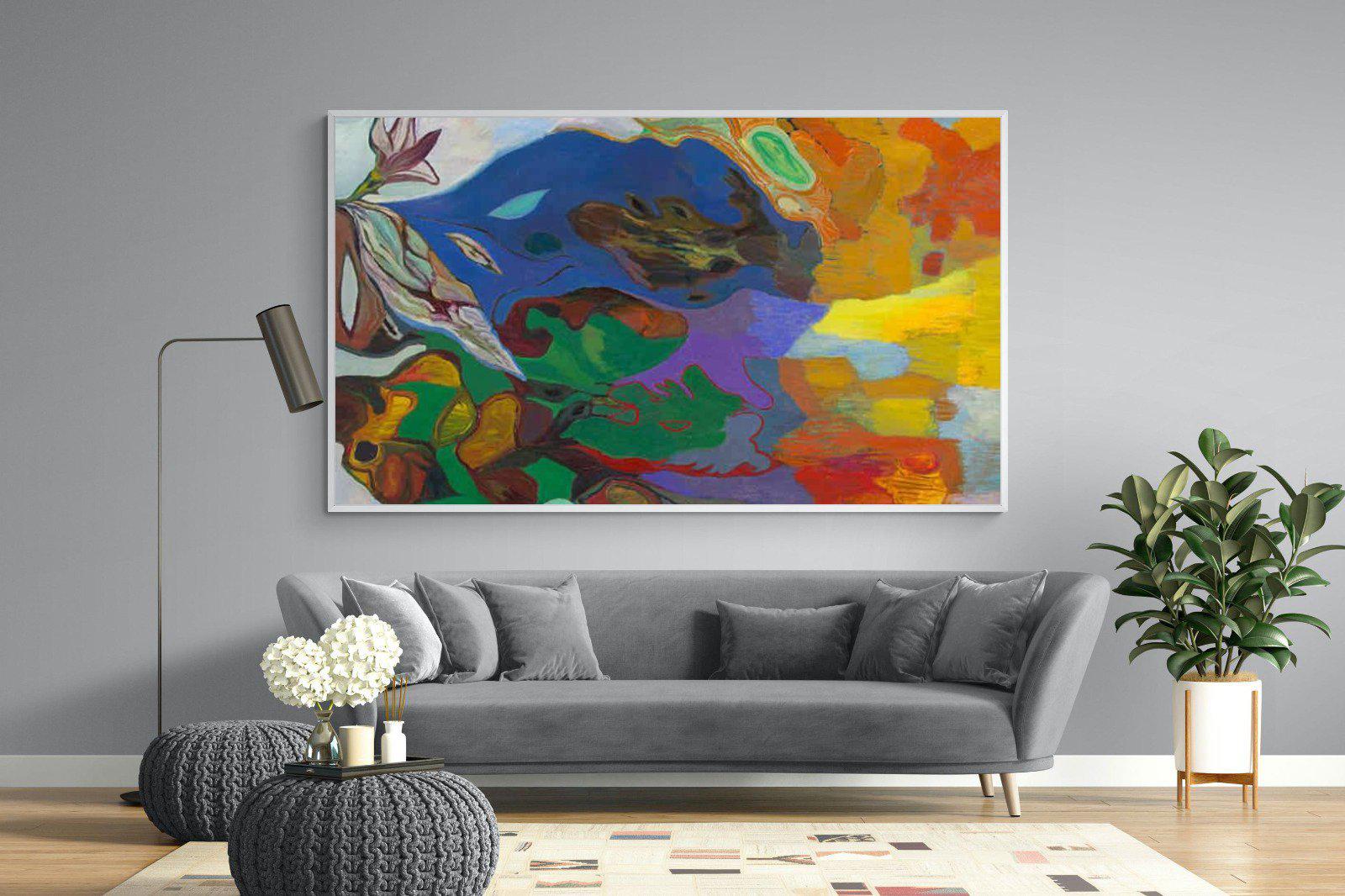 Jungle River Desert-Wall_Art-220 x 130cm-Mounted Canvas-White-Pixalot