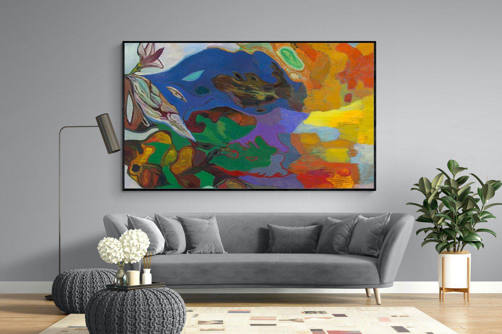 Jungle River Desert-Wall_Art-220 x 130cm-Mounted Canvas-Black-Pixalot