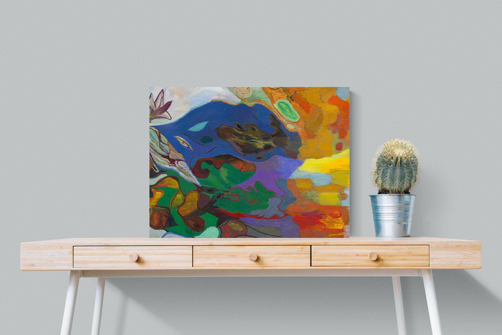 Jungle River Desert-Wall_Art-80 x 60cm-Mounted Canvas-No Frame-Pixalot