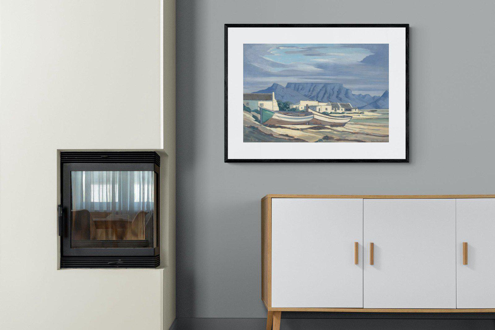Kaap Bloubergstrand-Wall_Art-100 x 75cm-Framed Print-Black-Pixalot