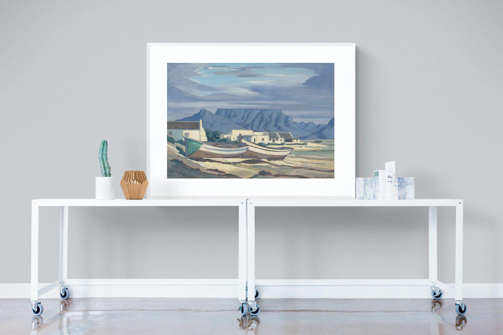 Kaap Bloubergstrand-Wall_Art-120 x 90cm-Framed Print-White-Pixalot