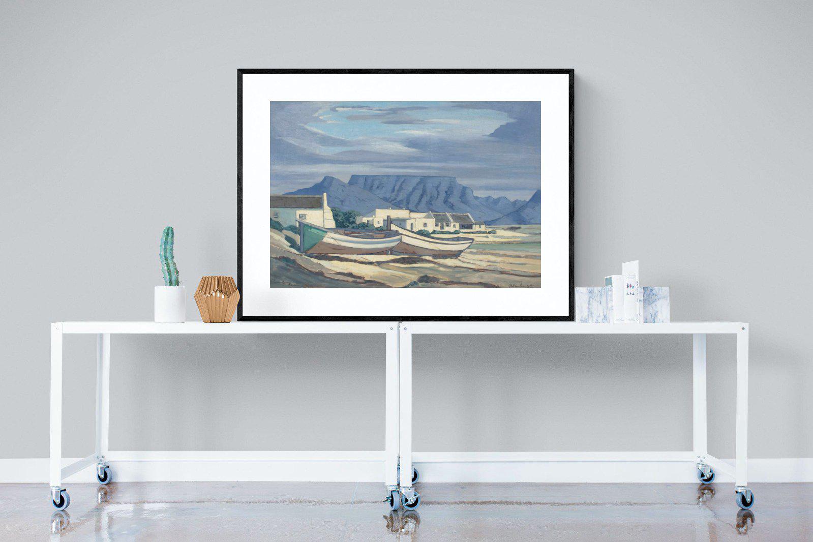 Kaap Bloubergstrand-Wall_Art-120 x 90cm-Framed Print-Black-Pixalot