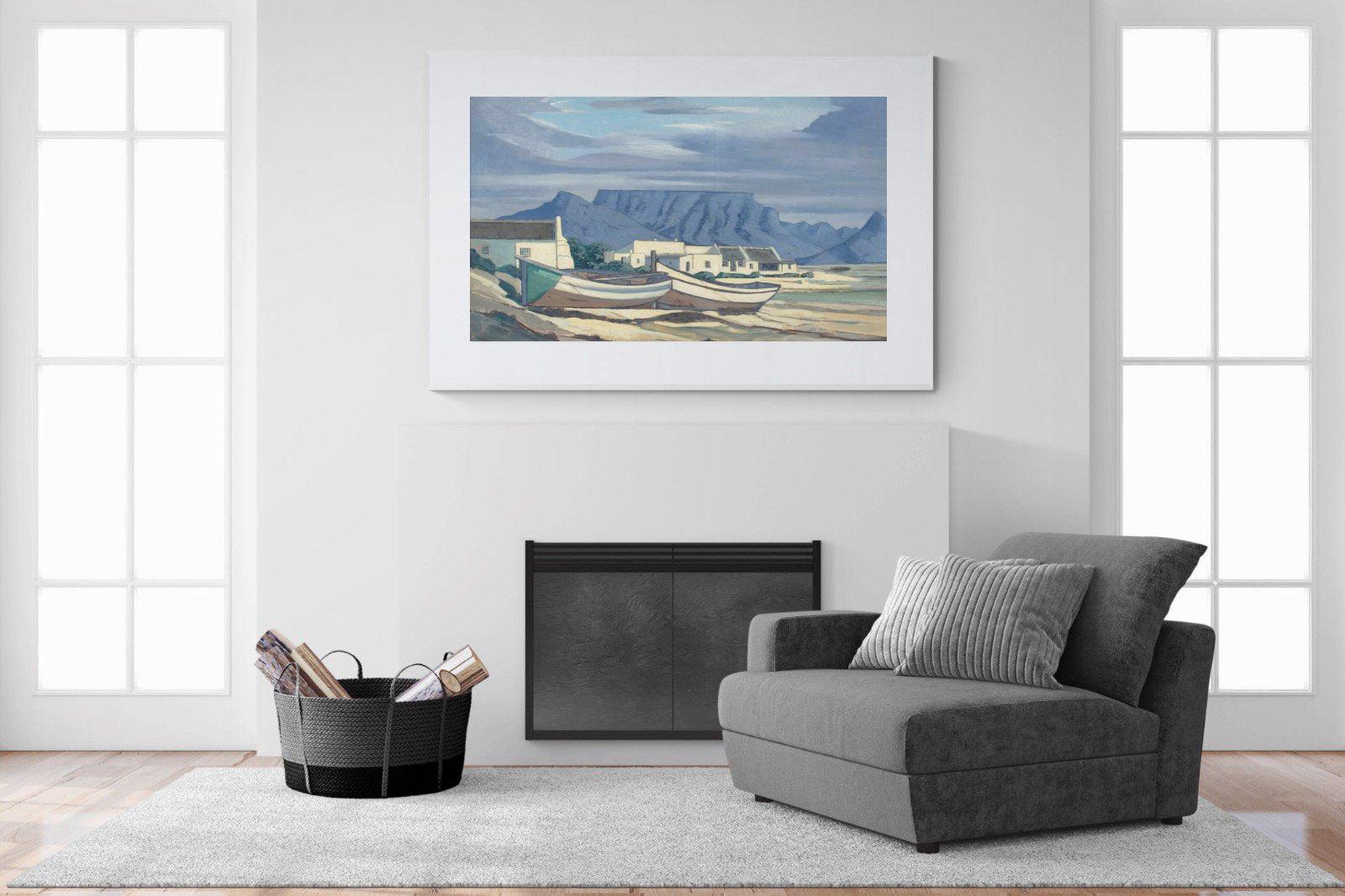 Kaap Bloubergstrand-Wall_Art-150 x 100cm-Framed Print-White-Pixalot