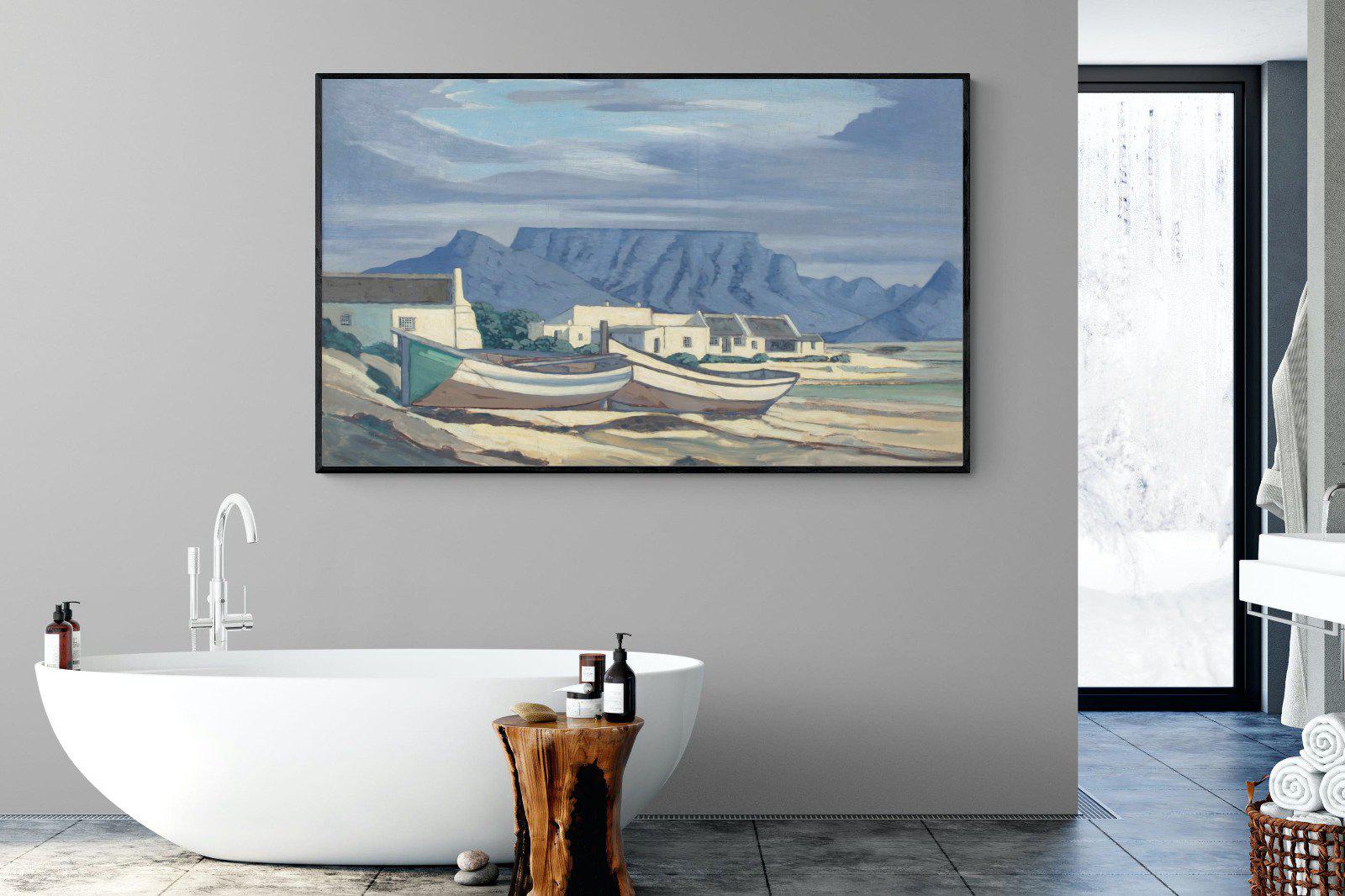 Kaap Bloubergstrand-Wall_Art-180 x 110cm-Mounted Canvas-Black-Pixalot