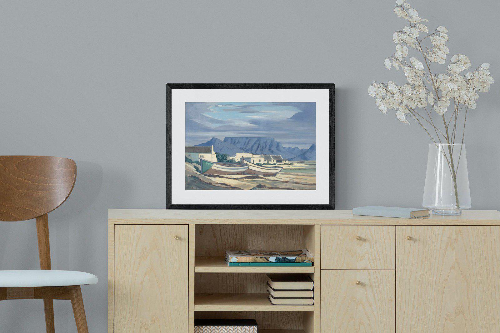 Kaap Bloubergstrand-Wall_Art-60 x 45cm-Framed Print-Black-Pixalot