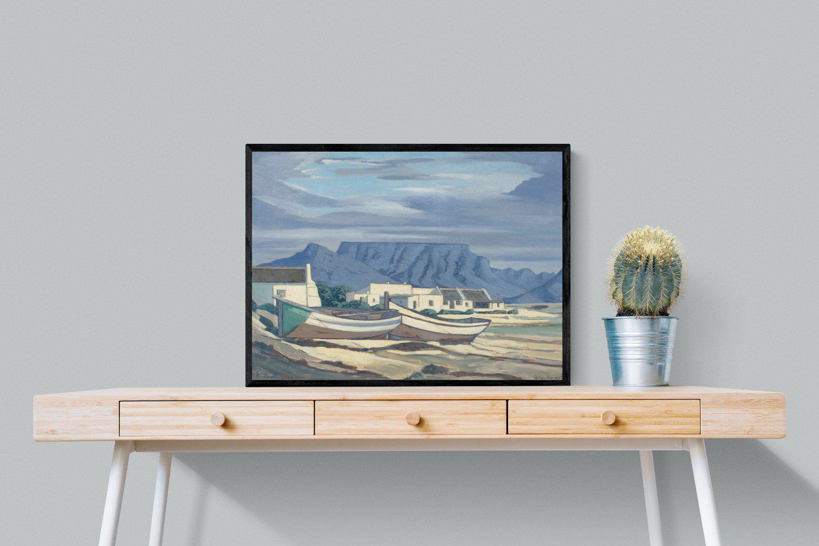 Kaap Bloubergstrand-Wall_Art-80 x 60cm-Mounted Canvas-Black-Pixalot