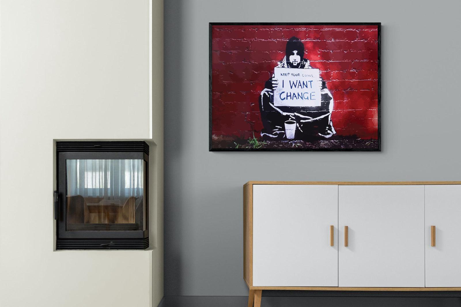 Keep Your Coins, I Want Change-Wall_Art-100 x 75cm-Mounted Canvas-Black-Pixalot