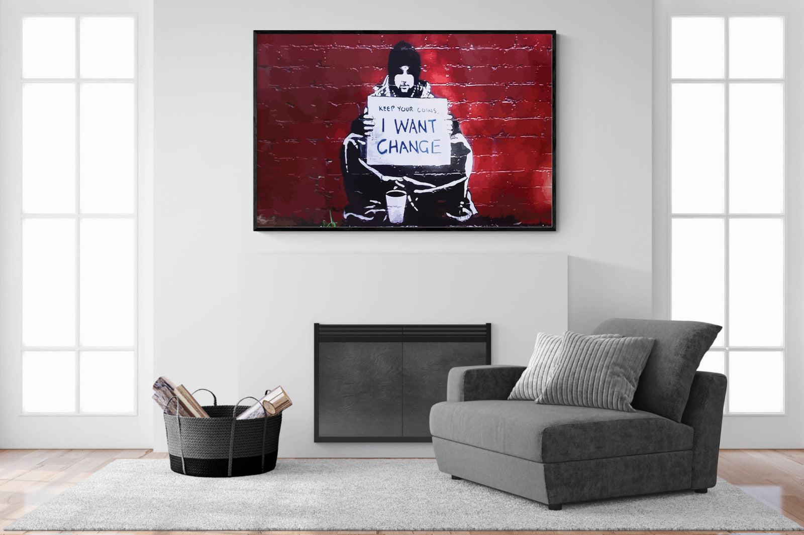 Keep Your Coins, I Want Change-Wall_Art-150 x 100cm-Mounted Canvas-Black-Pixalot