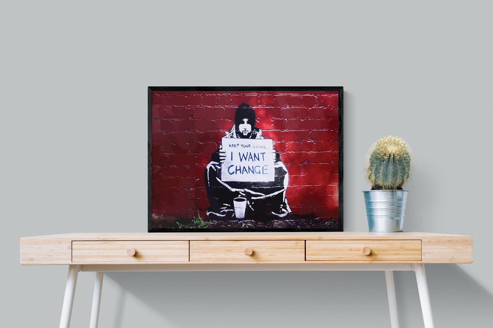 Keep Your Coins, I Want Change-Wall_Art-80 x 60cm-Mounted Canvas-Black-Pixalot