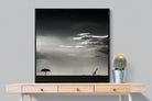 Kenyan Silhouette-Wall_Art-100 x 100cm-Mounted Canvas-Black-Pixalot
