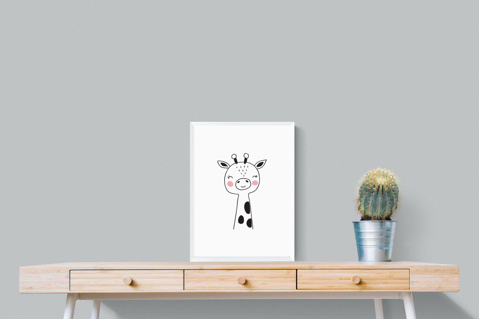 Kid's Giraffe-Wall_Art-45 x 60cm-Mounted Canvas-White-Pixalot