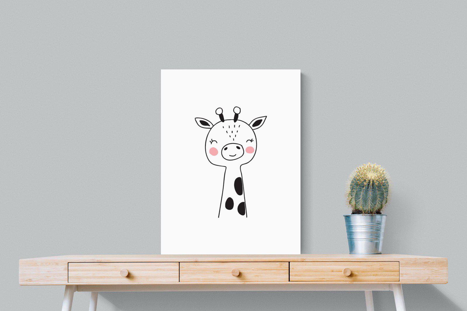 Kid's Giraffe-Wall_Art-60 x 80cm-Mounted Canvas-No Frame-Pixalot