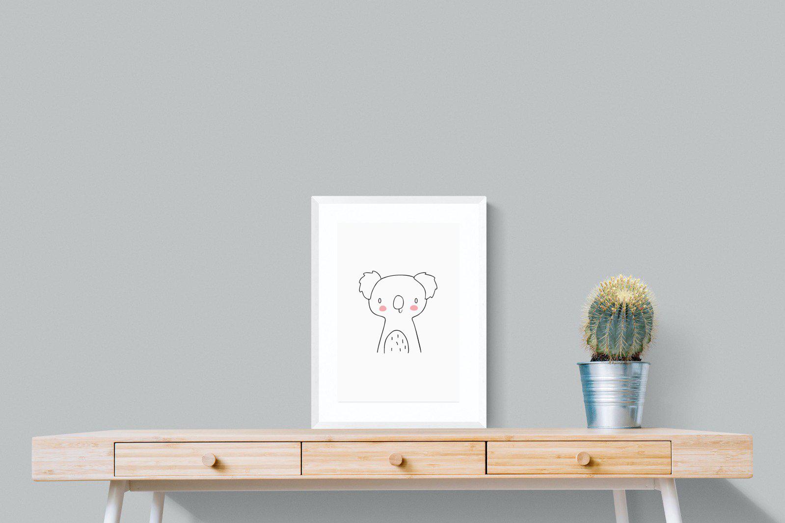 Kid's Koala-Wall_Art-45 x 60cm-Framed Print-White-Pixalot