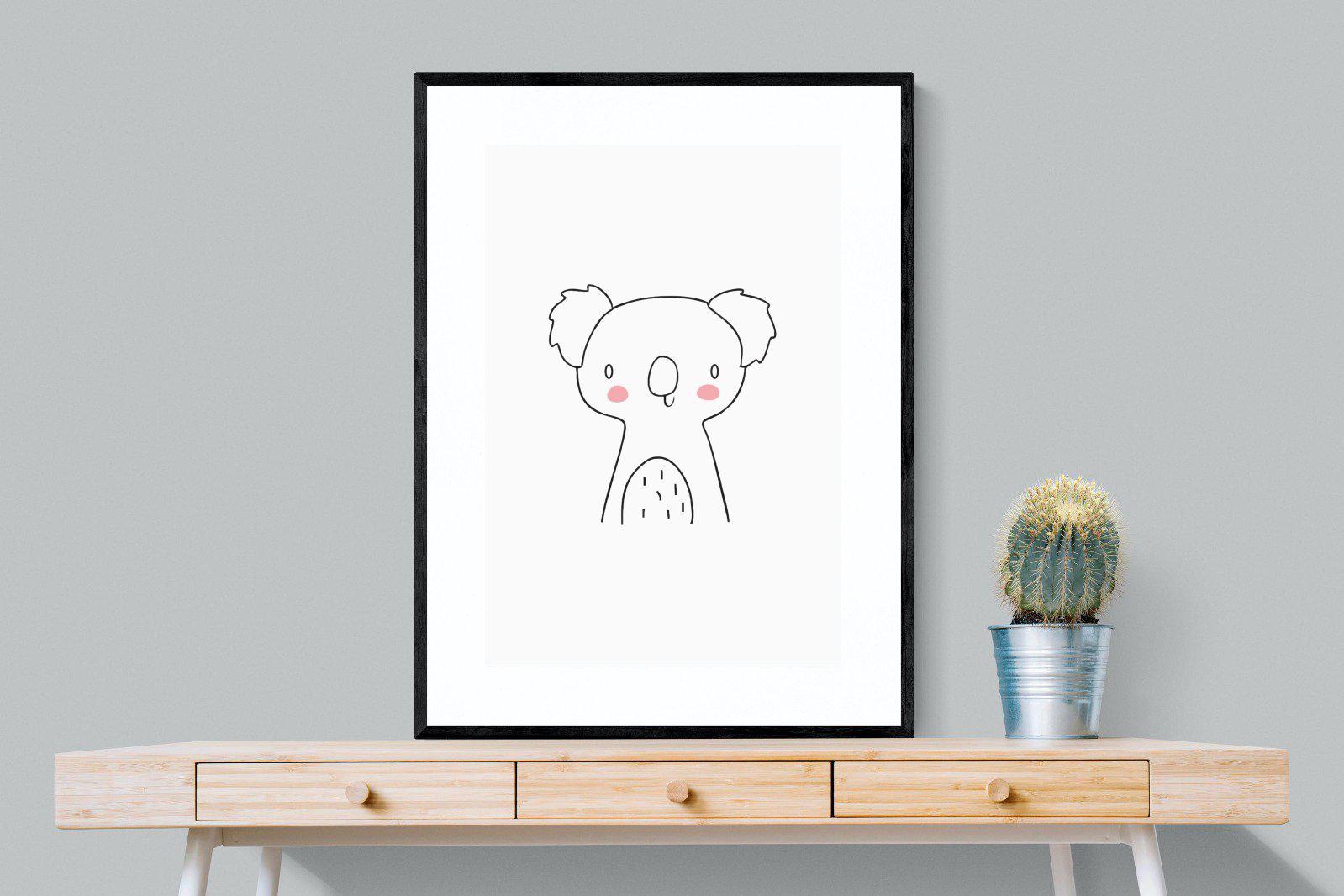Kid's Koala-Wall_Art-75 x 100cm-Framed Print-Black-Pixalot