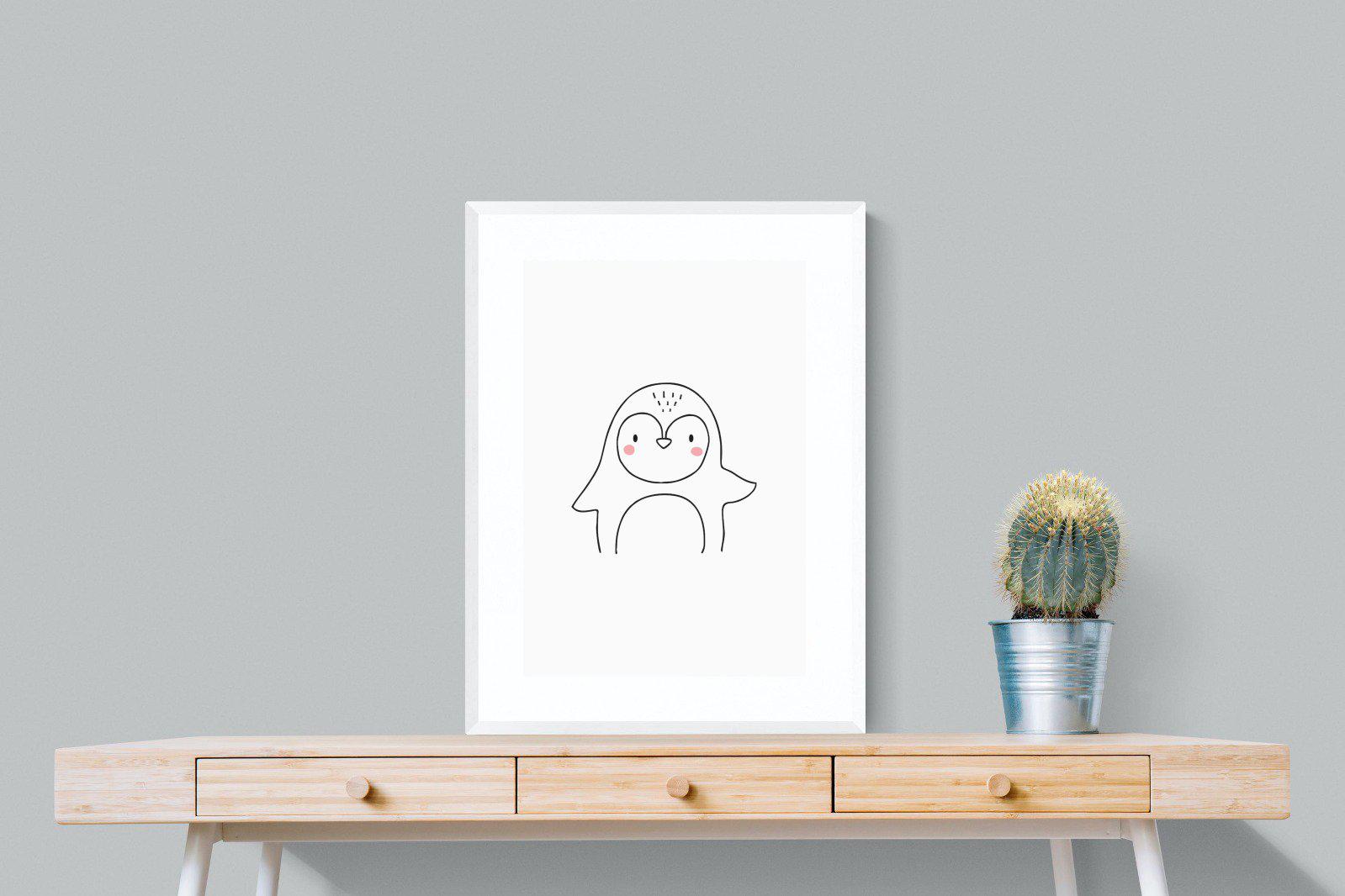 Kid's Penguin-Wall_Art-60 x 80cm-Framed Print-White-Pixalot