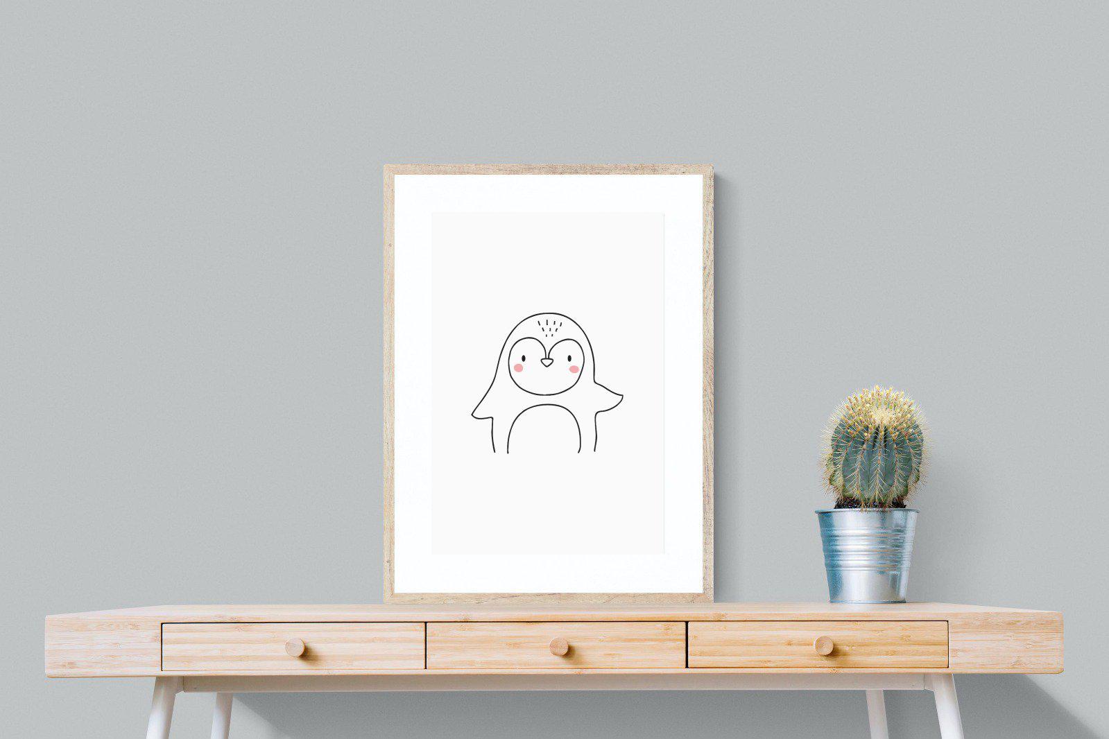 Kid's Penguin-Wall_Art-60 x 80cm-Framed Print-Wood-Pixalot