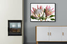 King Proteas-Wall_Art-100 x 75cm-Mounted Canvas-Black-Pixalot