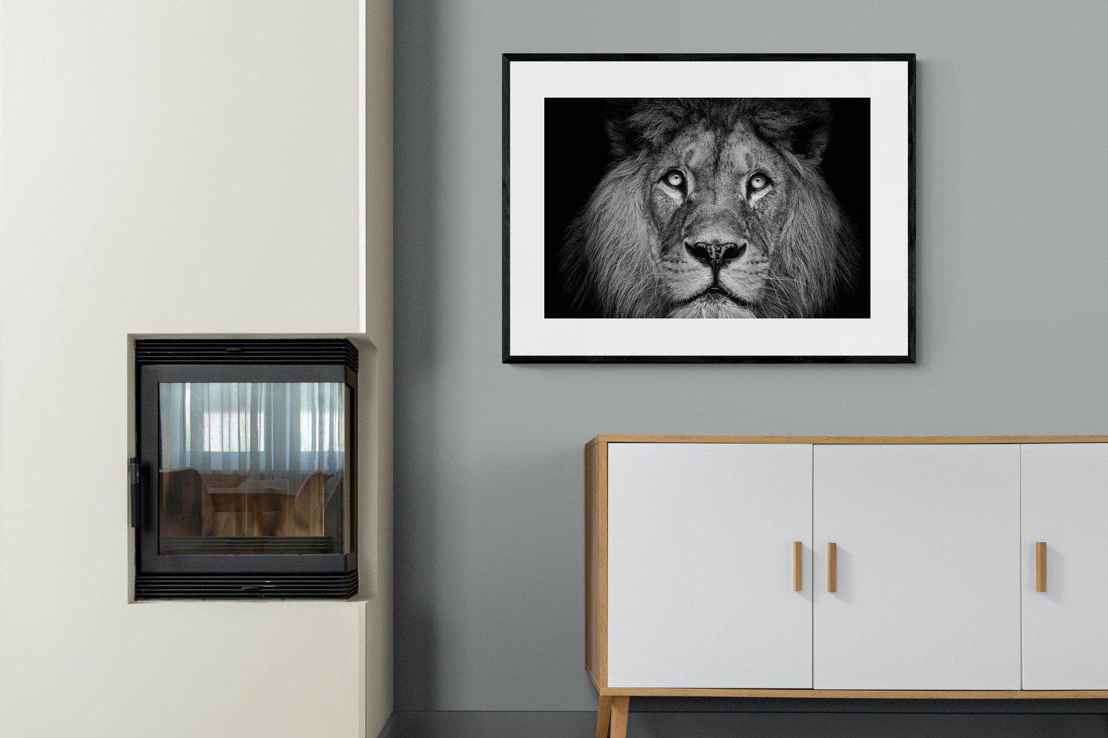 King of the Jungle-Wall_Art-100 x 75cm-Framed Print-Black-Pixalot