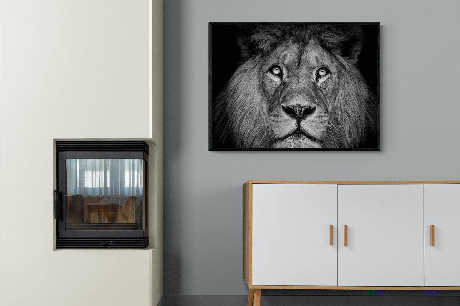 King of the Jungle-Wall_Art-100 x 75cm-Mounted Canvas-Black-Pixalot