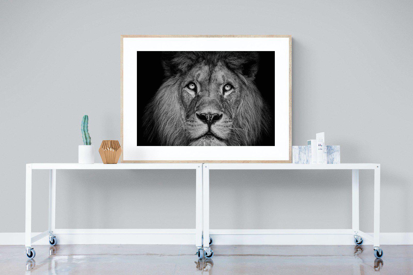 King of the Jungle-Wall_Art-120 x 90cm-Framed Print-Wood-Pixalot