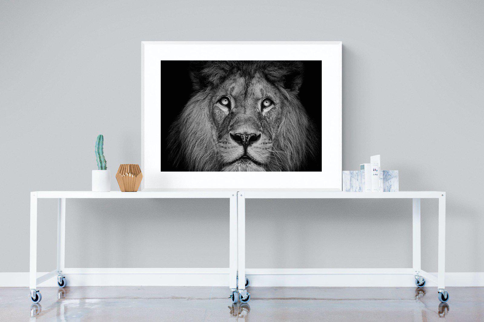 King of the Jungle-Wall_Art-120 x 90cm-Framed Print-White-Pixalot
