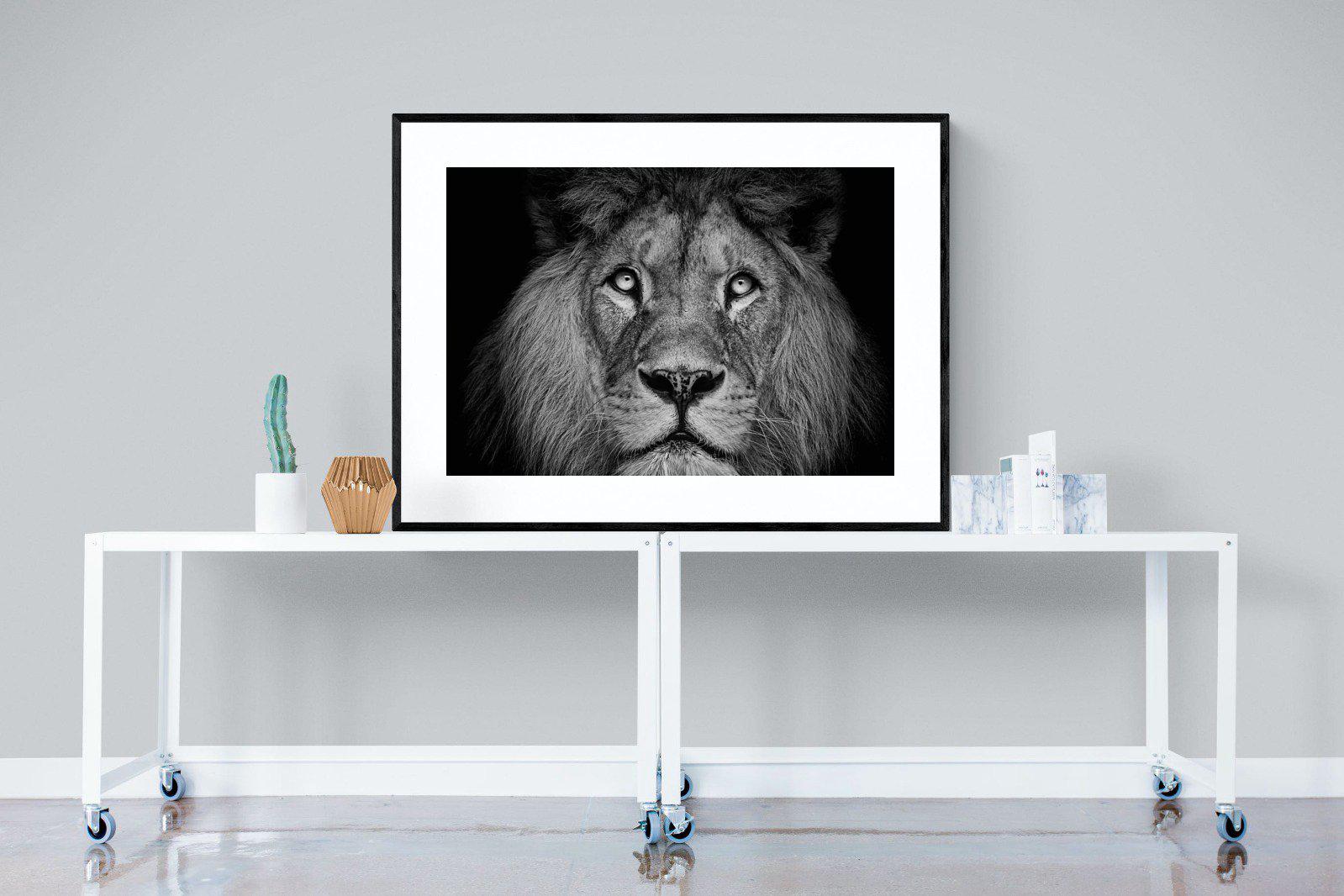 King of the Jungle-Wall_Art-120 x 90cm-Framed Print-Black-Pixalot